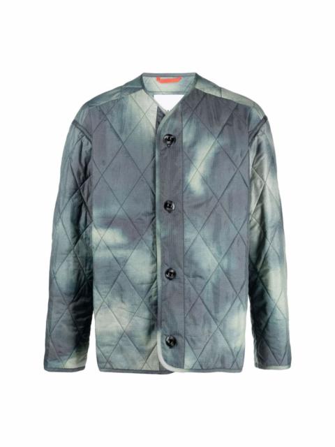 diamond-quilted tie-dye jacket
