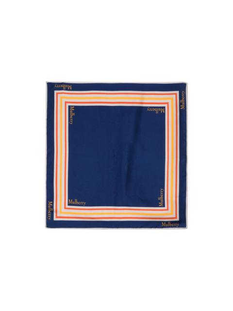logo-print striped silk scarf