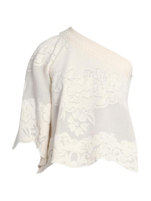 Isabel Marant Women's Shilo Cotton Lace One-Shoulder Blouse - Ecru