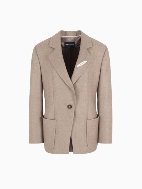 GIORGIO ARMANI Single-breasted jacket in cashmere flannel