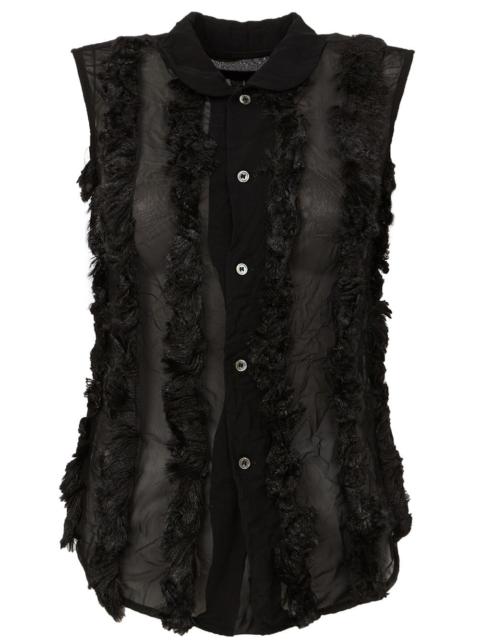 Comme Des Garçons textured see-through  top