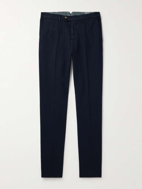 Brunello Cucinelli Slim-Fit Cotton-Gabardine Trousers