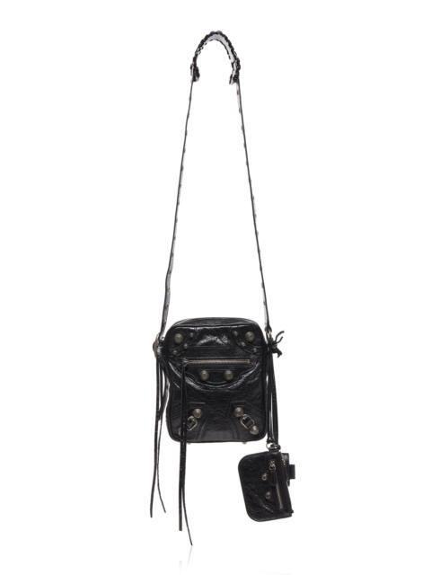 Le Cagole Medium Leather Crossbody Bag black