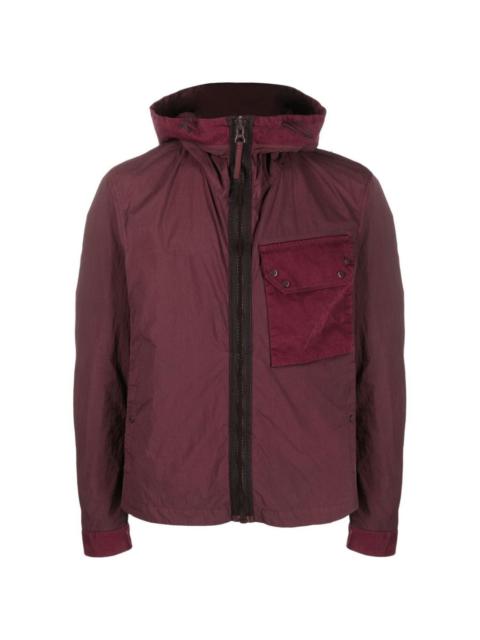 Ten C detachable hood-detail lightweight cotton jacket