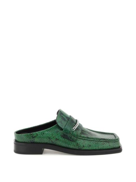 Martine Rose PITON-EMBOSSED LEATHER LOAFERS MULES