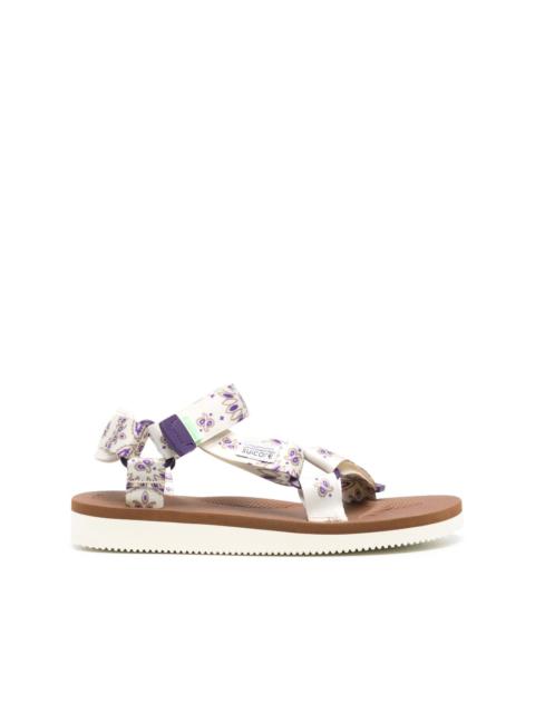 bandana-print touch-strap sandals