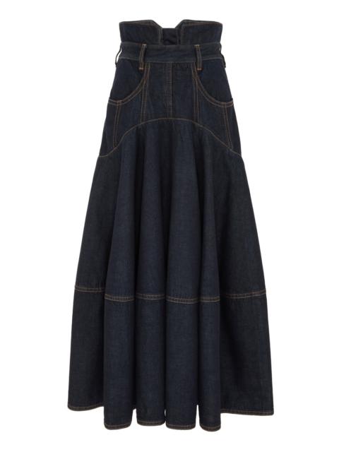 Zimmermann HYPNOTIC DENIM MIDI SKIRT