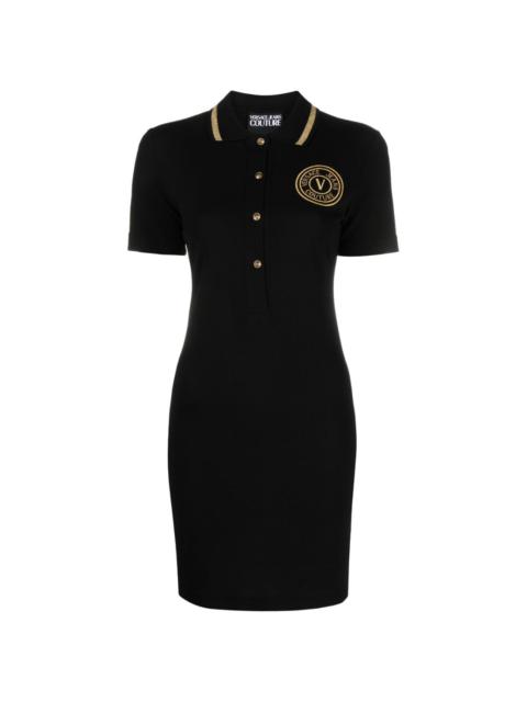 VERSACE JEANS COUTURE V-Emblem polo minidress