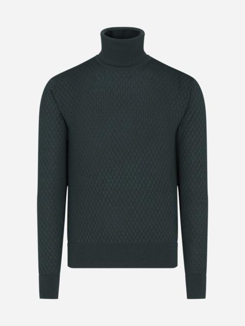 Cashmere and silk turtle-neck sweater