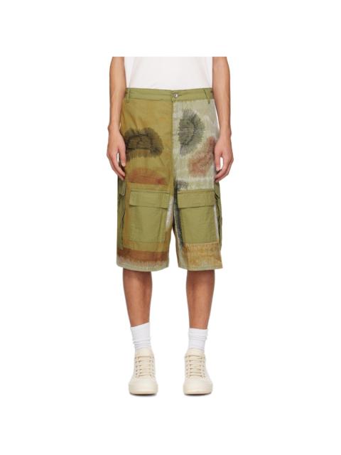 WHO DECIDES WAR SSENSE Exclusive Khaki Camouflage Embroidery Cargo Shorts