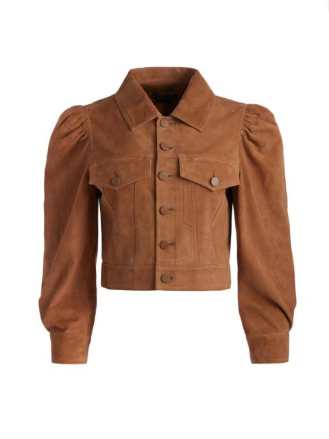 Alice + Olivia LANA SUEDE PUFFED SLEEVE JACKET
