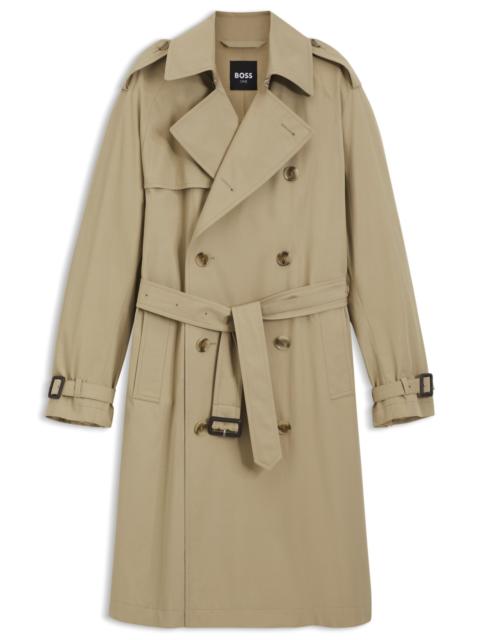 BOSS WATER-REPELLENT TRENCH COAT IN COTTON TWILL