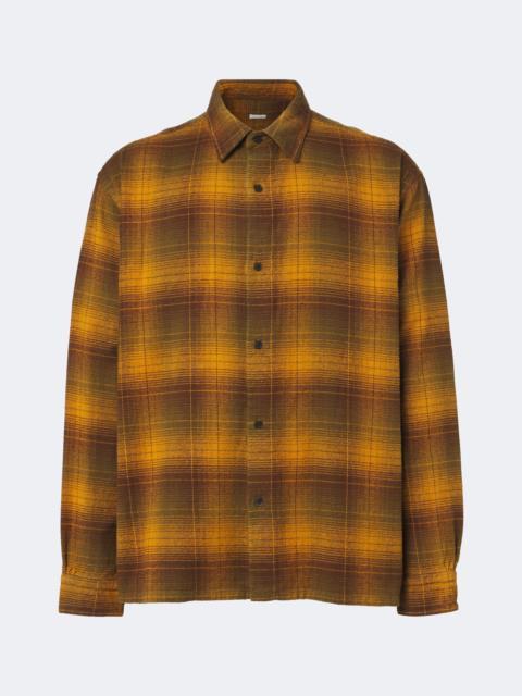 A.PRESSE Checked cotton and silk twill shirt