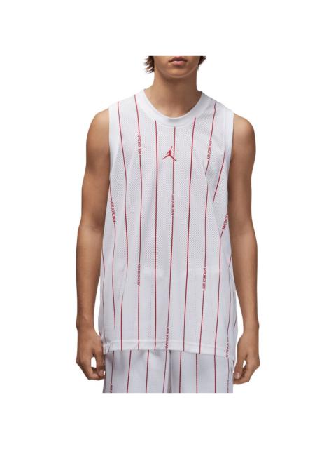 Jordan Essentials Stripe Mesh Jersey in White/Gym Red/Gym Red at Nordstrom