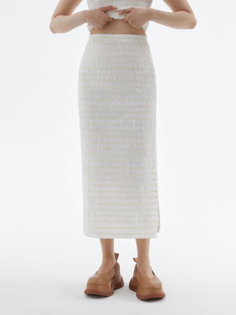 SUNNEI EMBROIDERED CREAM STRETCH SKIRT