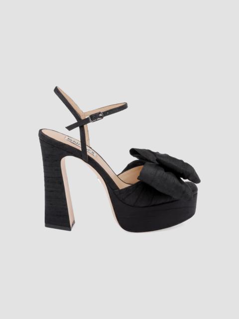 BADGLEY MISCHKA Women's Oliva 85MM Silk Bow Sandals - Black Silk