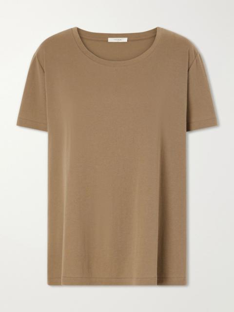 The Row Dera cotton and cashmere-blend jersey T-shirt Taupe