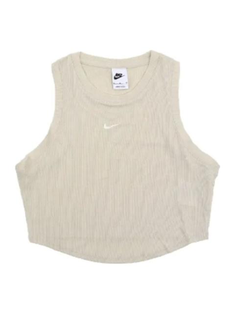 Nike (WMNS) Nike Sportswear Essentials Ribbed Cropped Tank Top 'White' FB8280-104