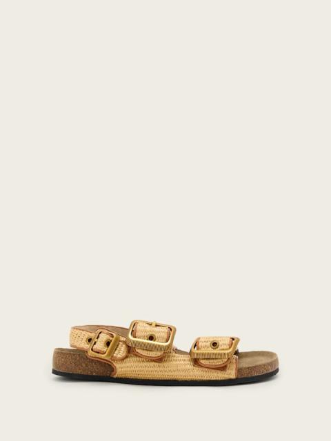ALLSAINTS STAFFA RAFFIA BUCKLE SANDALS