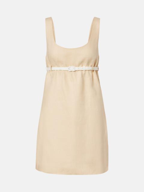 POSSE Pamela belted linen minidress