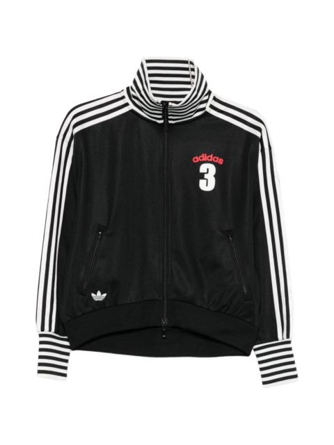 adidas striped zip knitwear