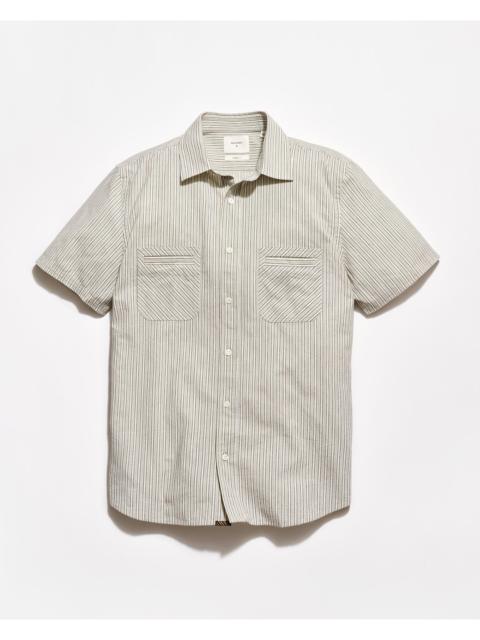 Billy Reid Short Sleeve Dobby Stripe Donelson Shirt
