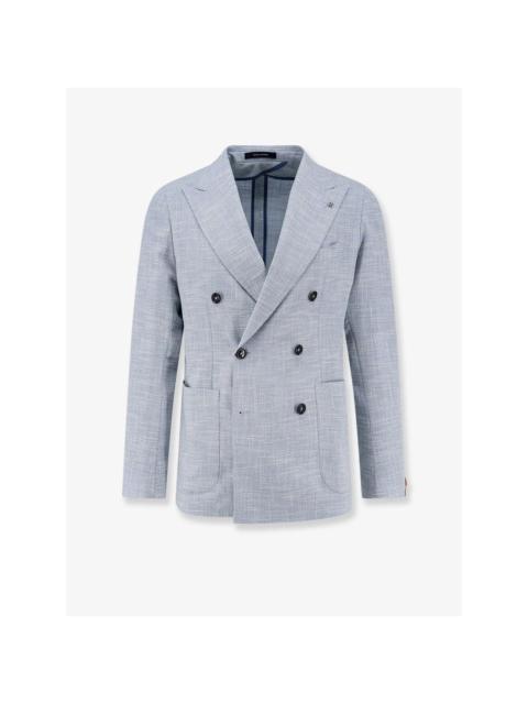 Other brands TAGLIATORE Double Breast Virgin Wool Blue Silk Cotton Blazer