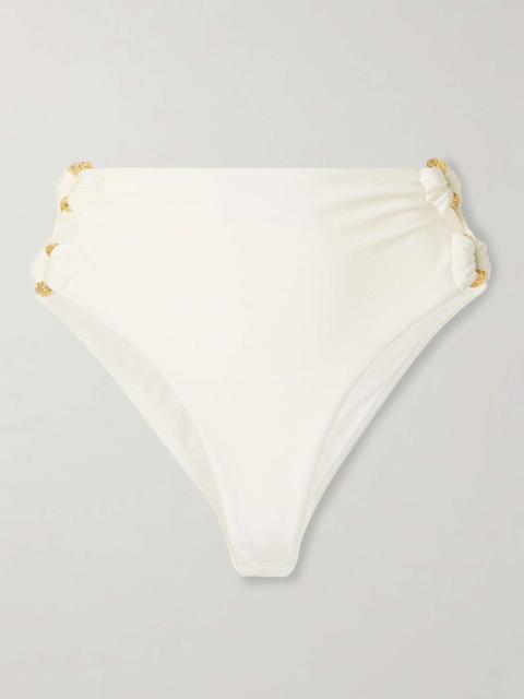 Cult Gaia Pisa embellished cutout bikini briefs