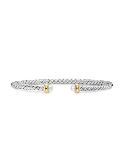 DAVID YURMAN Women's Micro Cable Flex Teen Bracelet in Sterling Silver - Pearl