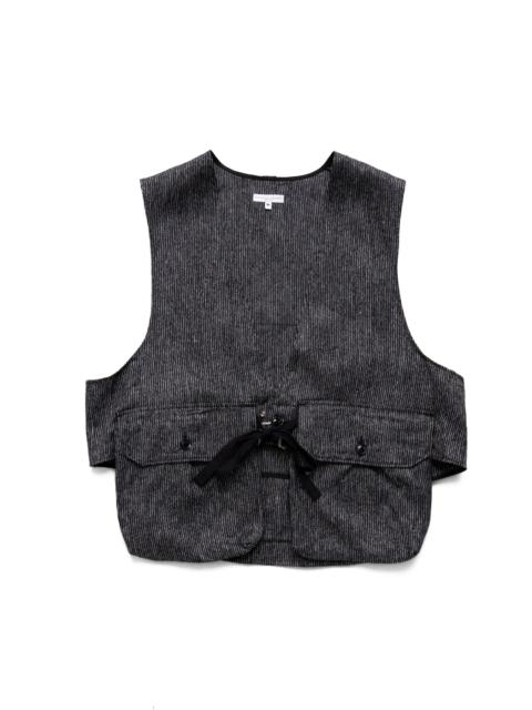Engineered Garments Fowl Vest Linen Stripe - Black/Grey