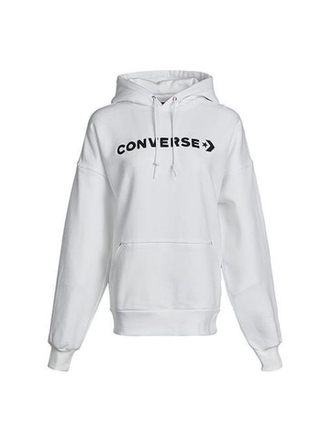 Converse Converse Classic Logo Athleisure Casual Sports Fleece Lined Hoodie White 10021657-A02