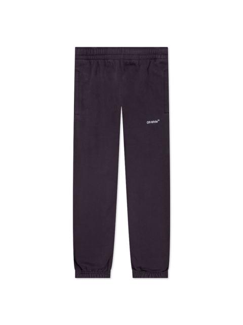 OFF-WHITE C/O VIRGIL ABLOH DIAG OUTLINE SHORTEN SWEATPANT - AUBERGINE