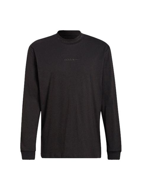 adidas originals Logo Sports Round Neck Long Sleeves Black HM2662