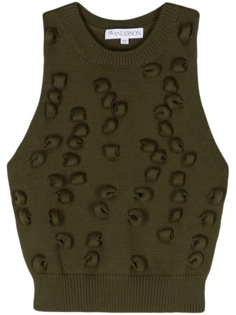 loop-detailing knitted tank top