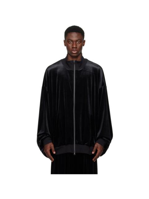 Black Gathered Track Jacket