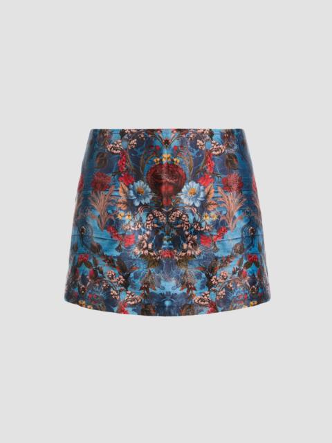 Alice + Olivia Women's Mace Floral Jacquard High-Rise Mini Skort - Heartstrings Mineral Blue