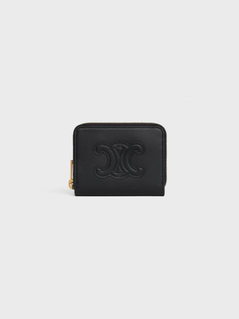 CELINE COMPACT ZIPPED WALLET CUIR TRIOMPHE IN SMOOTH CALFSKIN