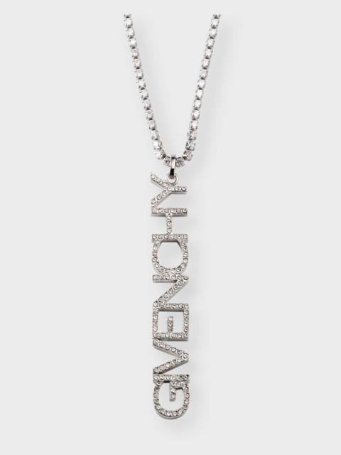 Men's Crystal Logo Lettering Pendant Necklace