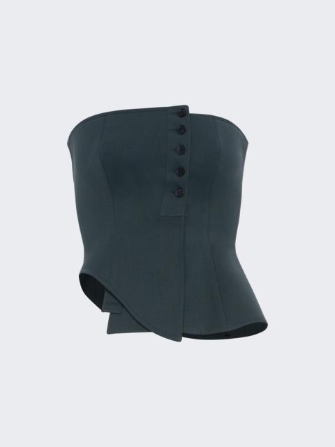 Jean Paul Gaultier Asymmetric Tailoring Bustier Military Black