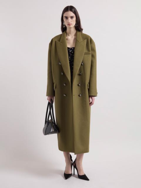 NINA RICCI Khaki Wool Double Breasted Coat