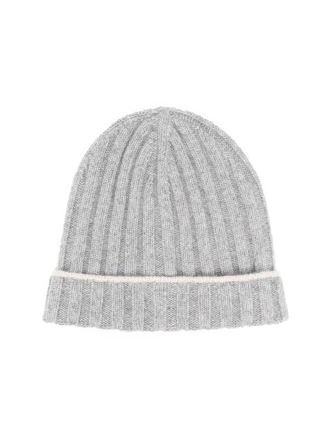 ribbed cashmere beanie
