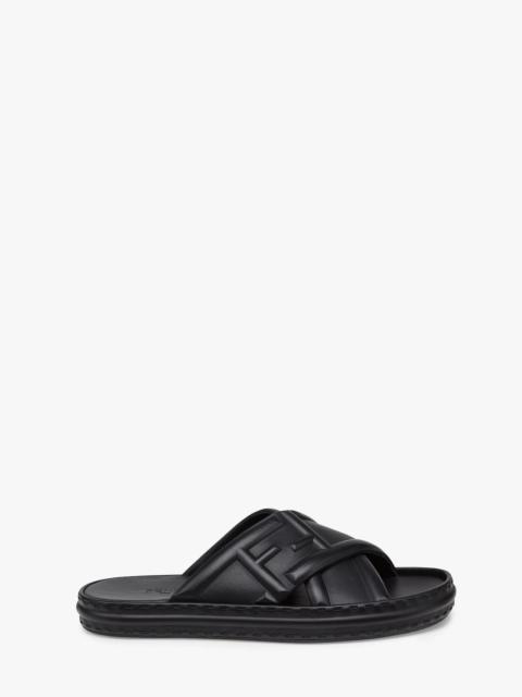 FENDI Black leather sandals