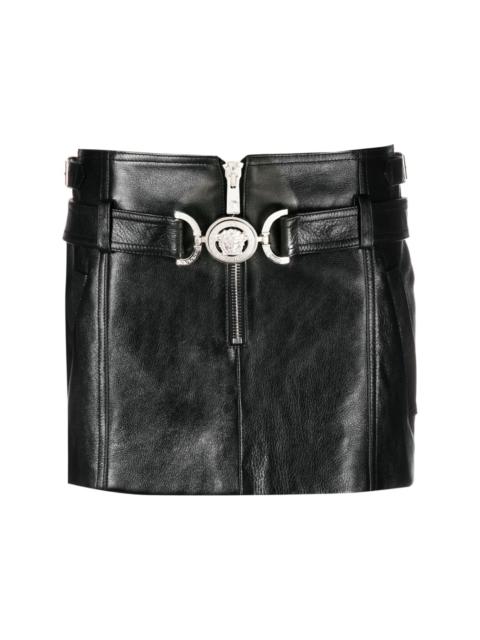 VERSACE Medusa leather mini skirt