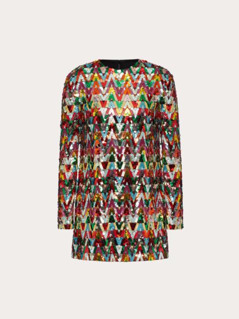 Valentino EMBROIDERED CHIFFON DRESS