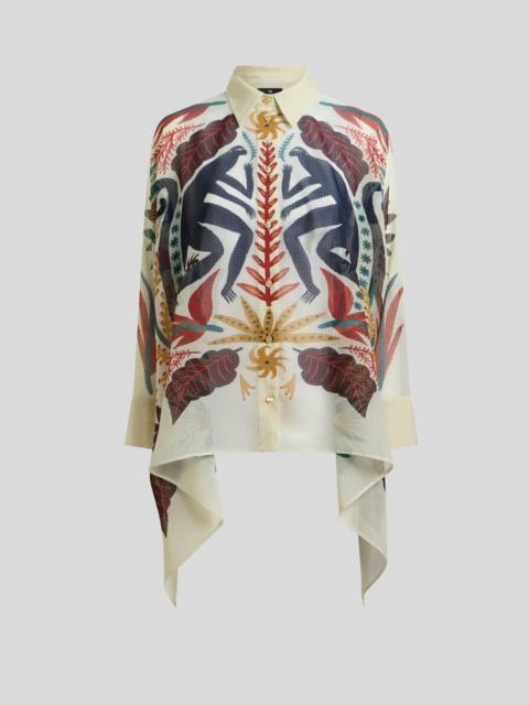Etro ETRO X TABBY BOOTH SHIRT WITH HANKY HEM AND PLACED PRINT