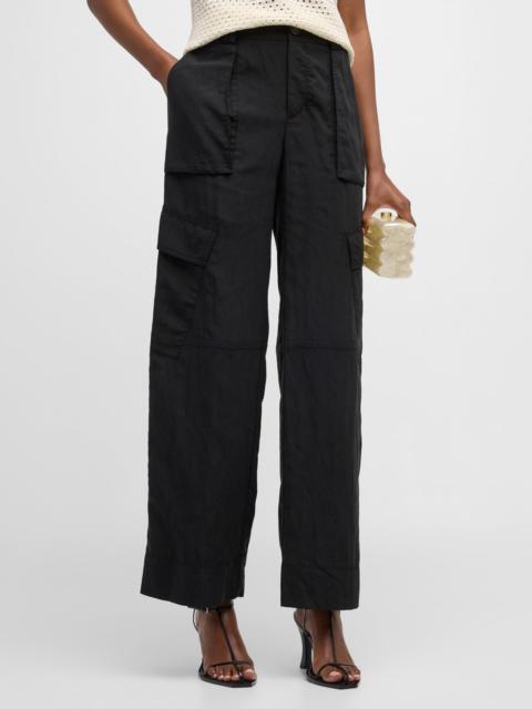 Vince Mid-Rise Fluid Wide Cargo Trousers