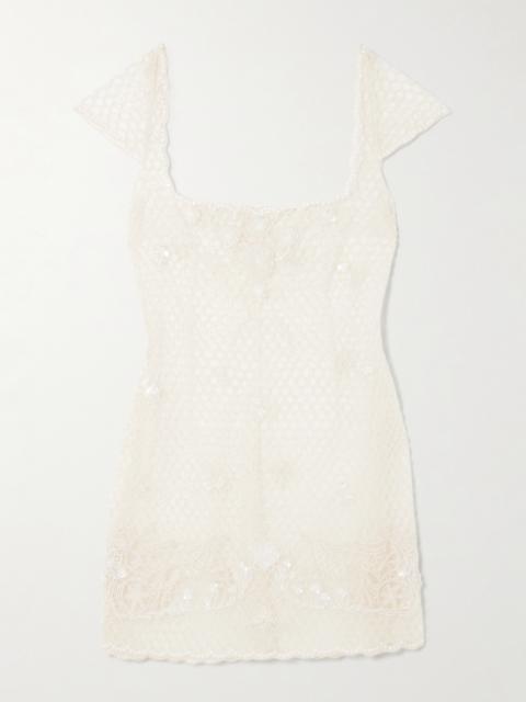 CLIO PEPPIATT Cora Embellished Tulle Mini Dress