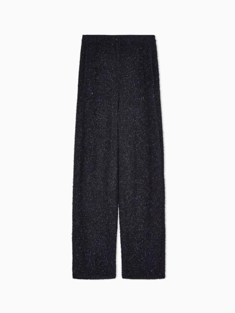 GIORGIO ARMANI VISCOSE TERRYCLOTH PANTS WITH METALLIC FIBER