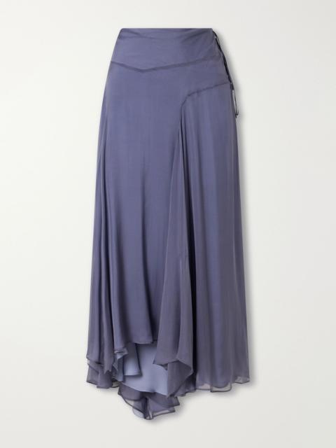 KALLMEYER Alyse silk-chiffon midi skirt Blue