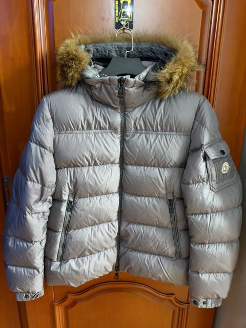 Moncler Moncler Light Silver Grey Fur-Collar Down Jacket